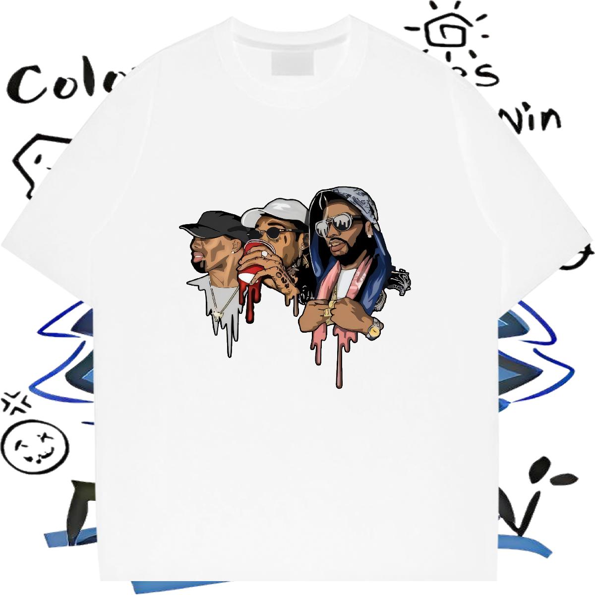 5A Mens T Shirts Daily Wear Cotton Breathable Soft Men Clothes T-Shirt Brand Cartoon Print Tees