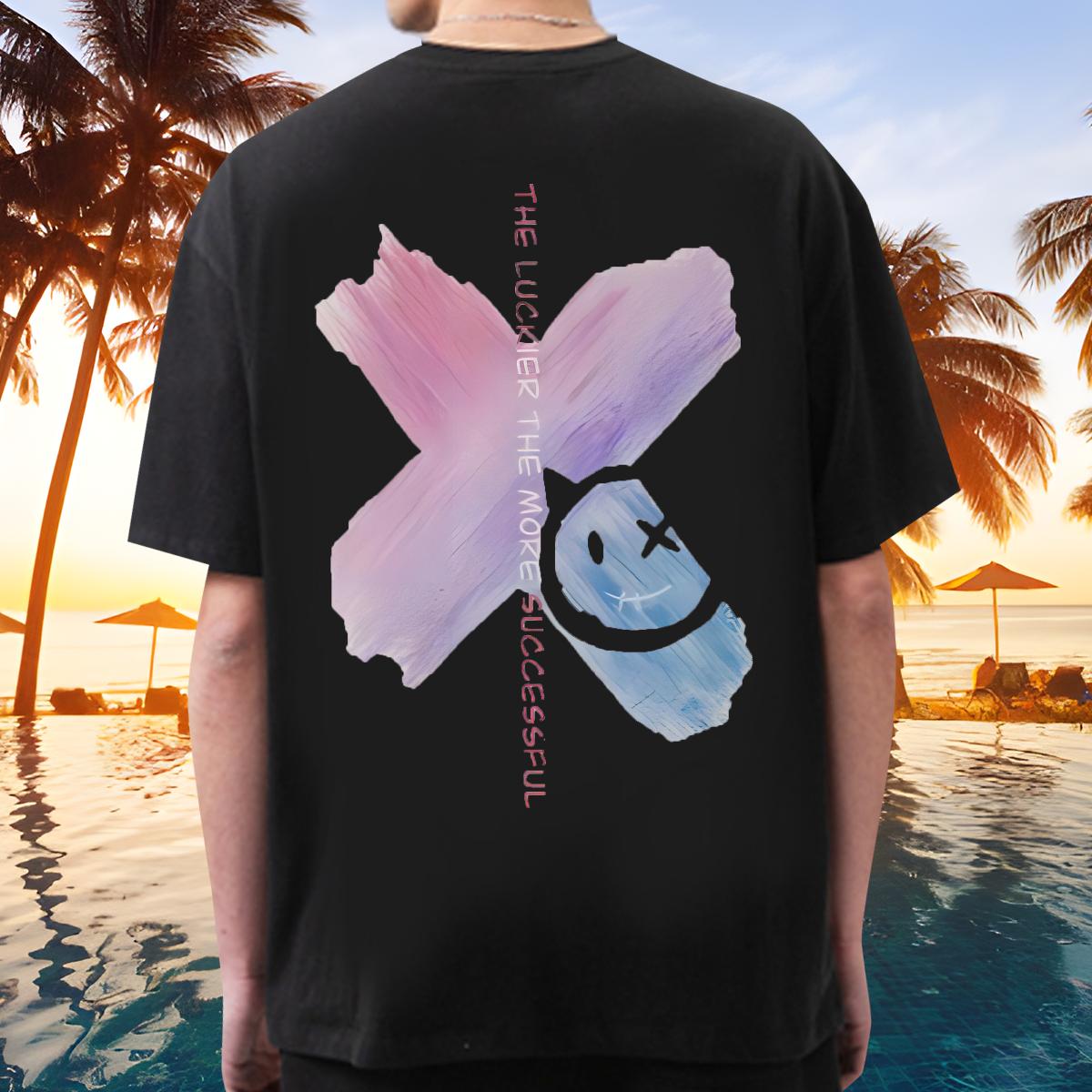 DIY T-Shirts for Men Graphic Anime Printing Street Men Tshirts Breathable Crew Neck Cotton Brand Polos