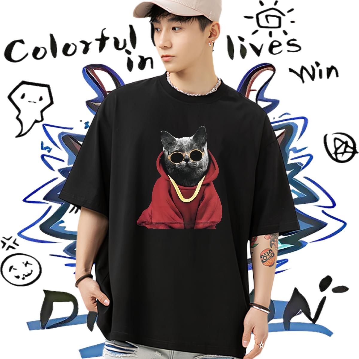 Loose Fit Men T Shirts Casual Daily Wear Cotton Breathable Short Sleeve Mens Tshirts Fashion Design Customized Print Tshirts