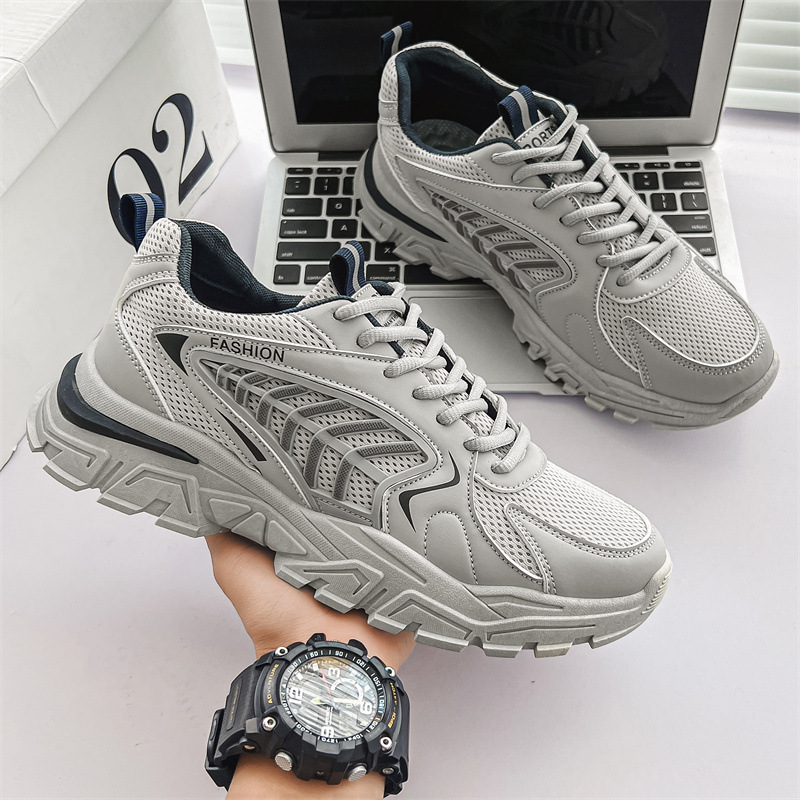 Sports Shoes 2024 Summer New Dad Trendy Shoes Mesh Shoes Breathable Thin Versatile Casual Running Shoes