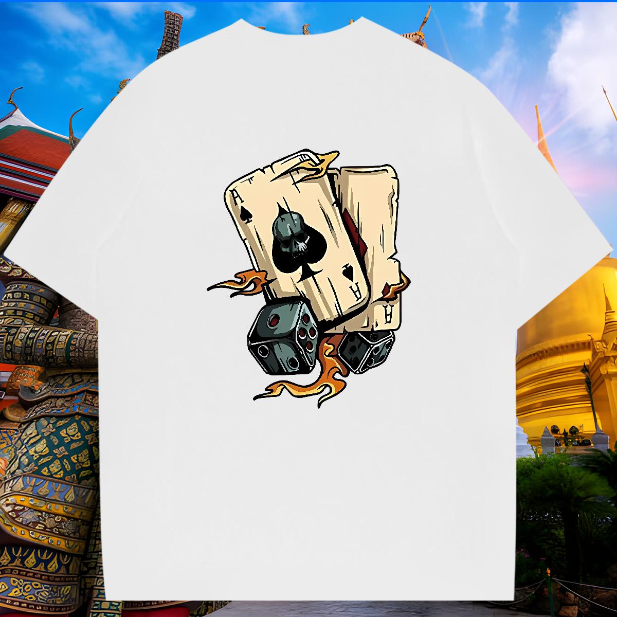 Casual New T Shirts Men Cartoon Print Men Clothes T-Shirt Summer Casual Short sleeve Cotton Soft 5A Wear