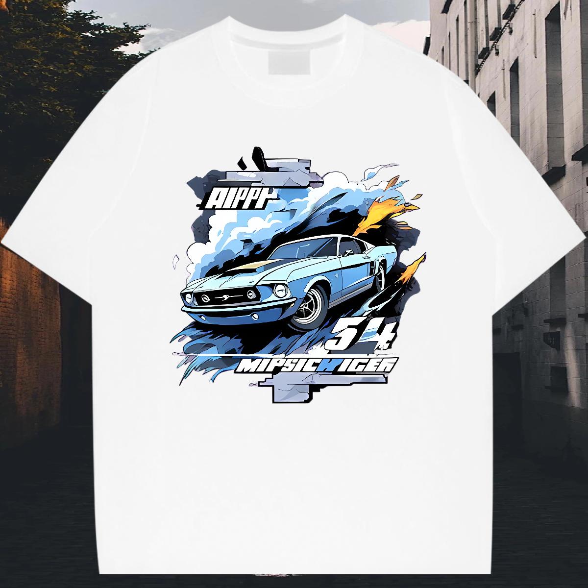 2024 Summer T Shirt For Man Custom Cartoon Street Wear Tshirts Crew Neck Cotton Loose Fit Tops Shirt