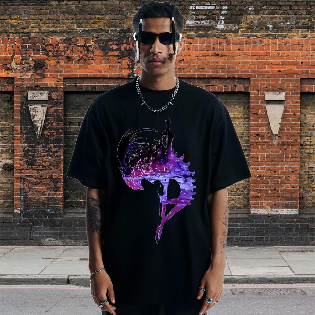 High Quality Mens T Shirts Hip Hop Street Breathable Crew Neck Cotton Men Tees Fashion Casual Anime Print Tee Shirt