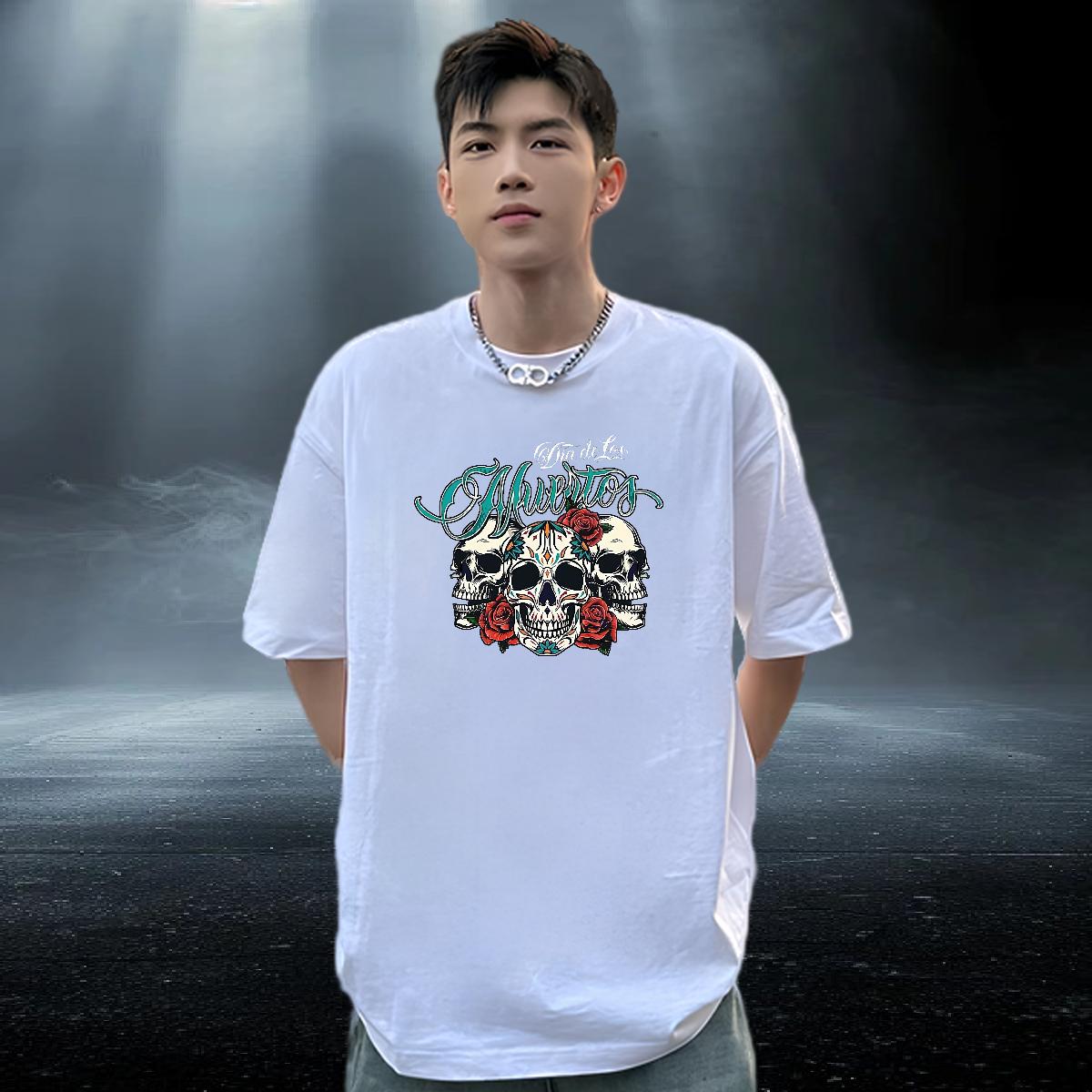 Comfortable T-Shirts for Men Street Wear Breathable Crew Neck Cotton Men Tshirts DIY Customized White Plus Size Clothings
