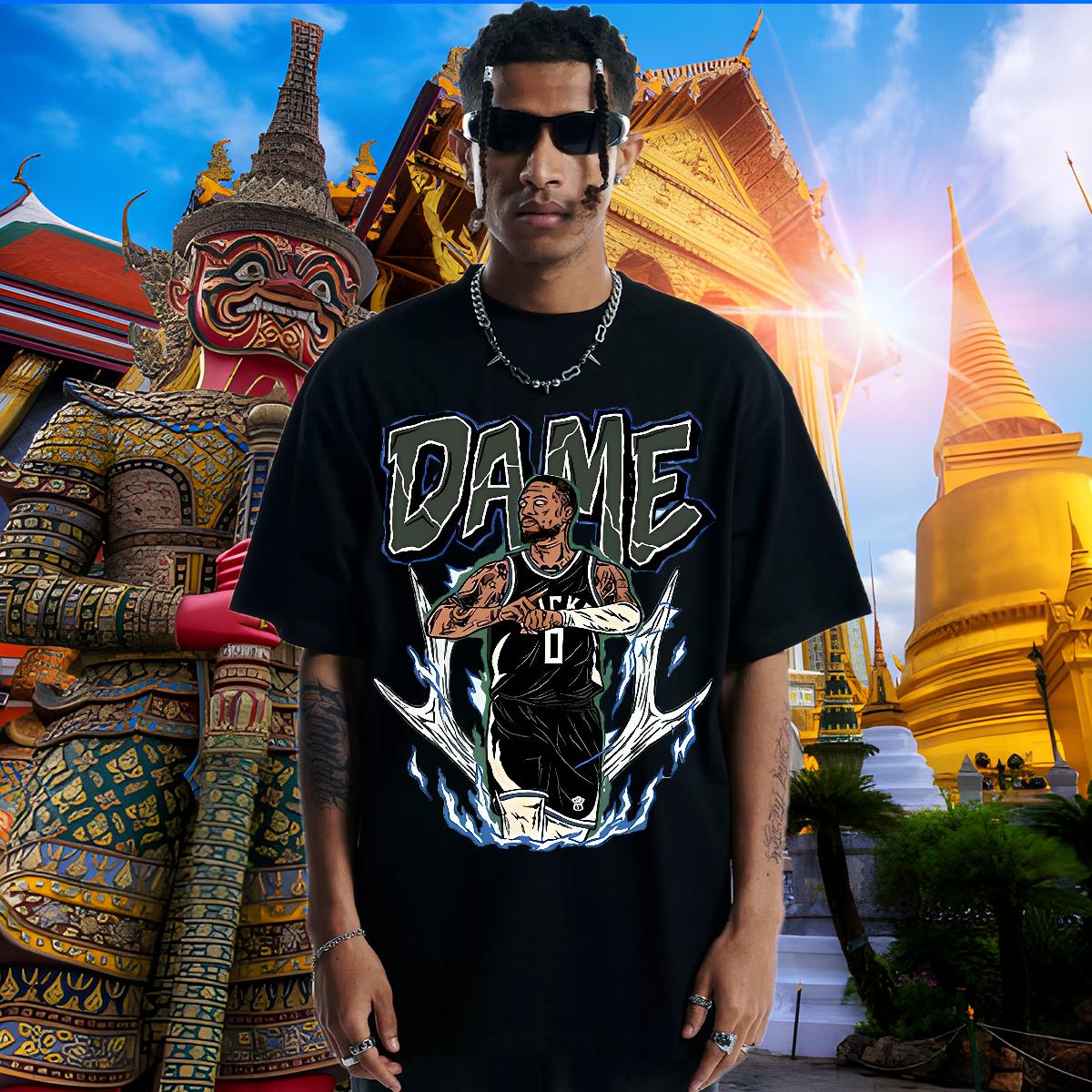 Casual New T shirt Cartoon Print Men Tees Sports Casual Cotton Breathable Short Sleeve Popular Tees Shirts