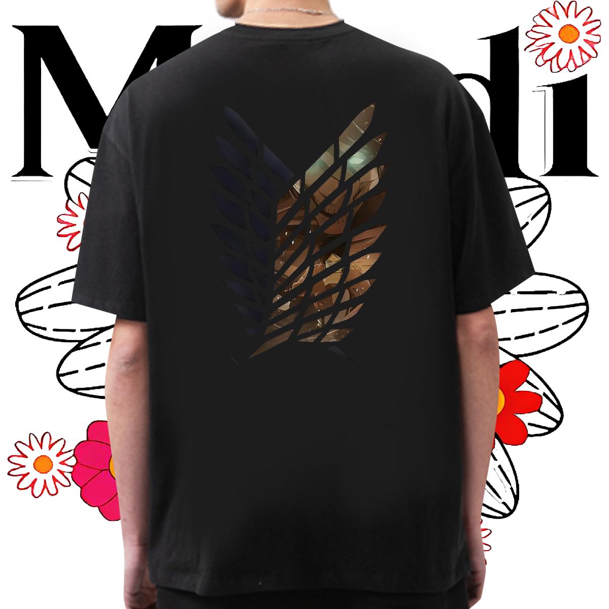 Fashion Casual T Shirt For Man Floral Print Hip Hop Street Tshirts Short Sleeve Cotton O-Neck Brand Top Tees