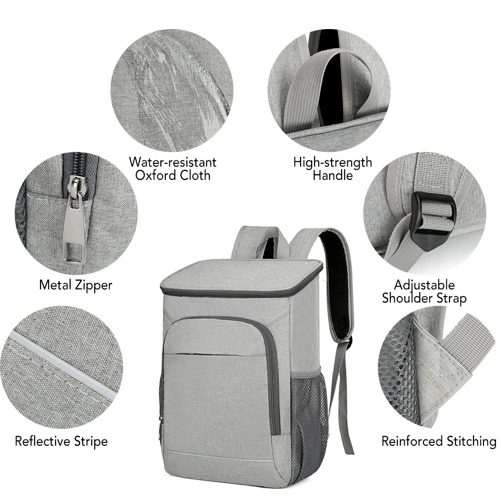 30L Cooler Backpack Leakproof Insulated Lunch Bag Picnic food insulation cooler bag for Outdoor Camping Hiking Picnics Beach 240516
