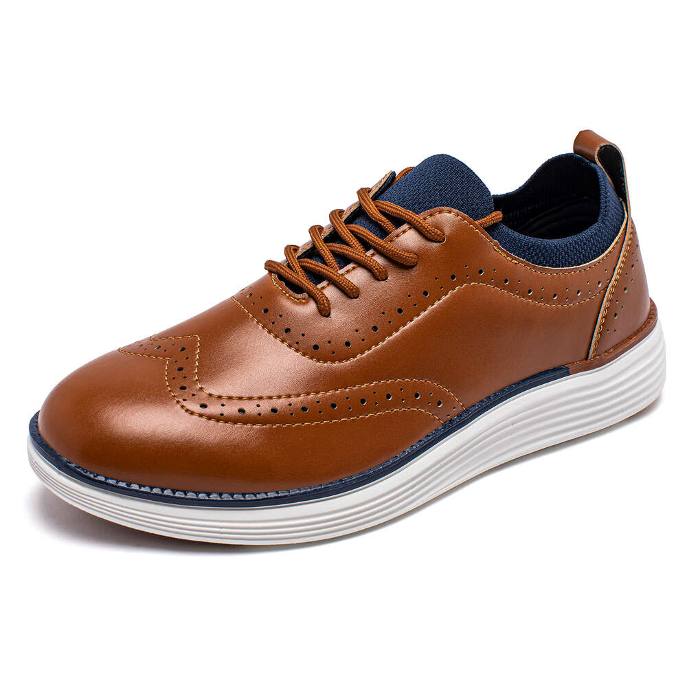 S HOBIBEAR Men Oxfords Leather Dress Sneakers Business Wingtip Casual Walking Shoes Ddmysaturn