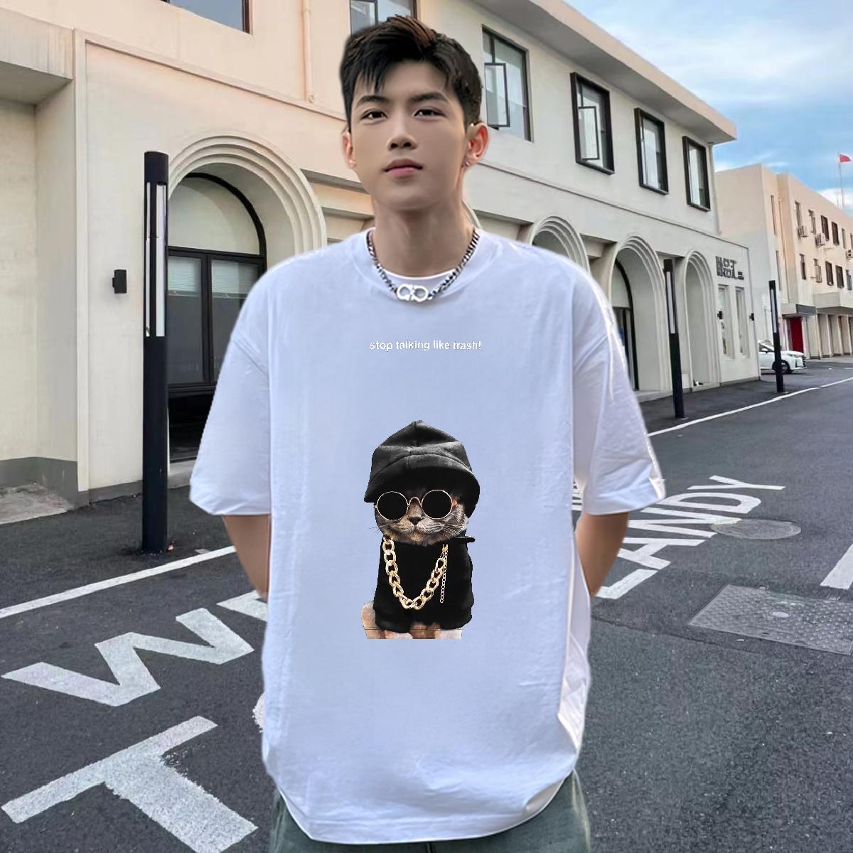 Cool Design T shirt Anime Printing Street Short Sleeve Cotton O-Neck Tshirts Classic Casual Anime Print Wear