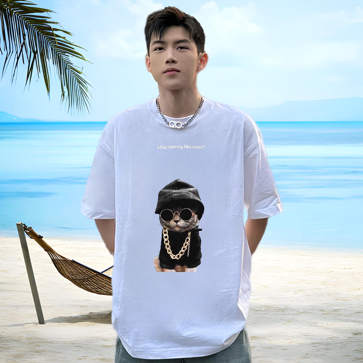 Customized T-Shirts Cotton Breathable Soft Beach Men Clothes T-Shirt Custom Printing Unisex Tops