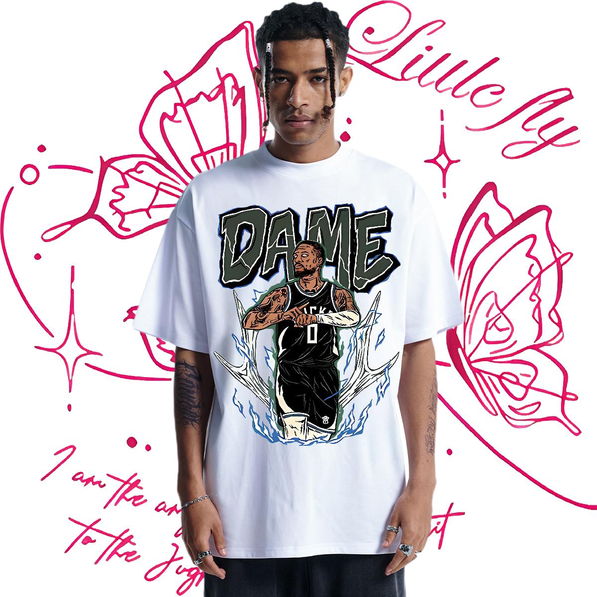 Comfortable T shirt High Street Hip Hop Crew Neck Cotton Tshirt for Man Woman Classic Floral Print Clothings