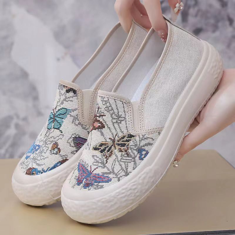 New Women's Canvas 2024 Spring/Summer Fashionable and Versatile Casual Thick Sole One Step Single Shoes Free of Mail Lhshoe