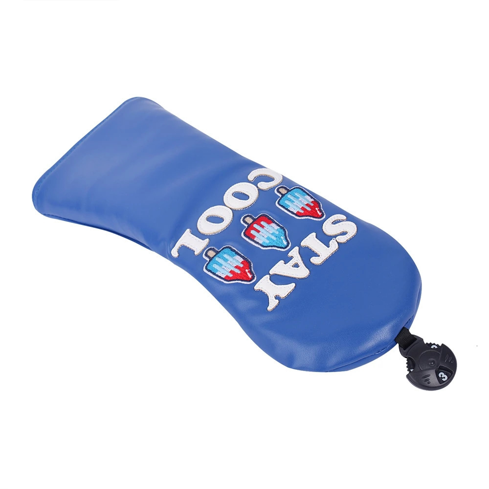 PU Leather stay cool Popsicle embroidered Golf Club Headcover Driver and FW Fairway Wood Hybird Cover 240523