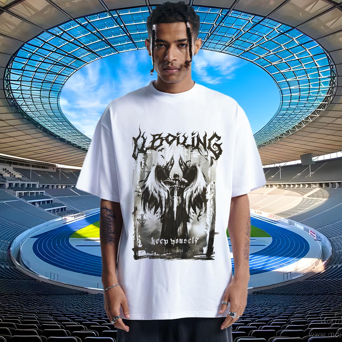 New Arrival T-Shirts Black White Men Tops Tees Anime Printing Street Short sleeve Cotton Soft Brand Tops