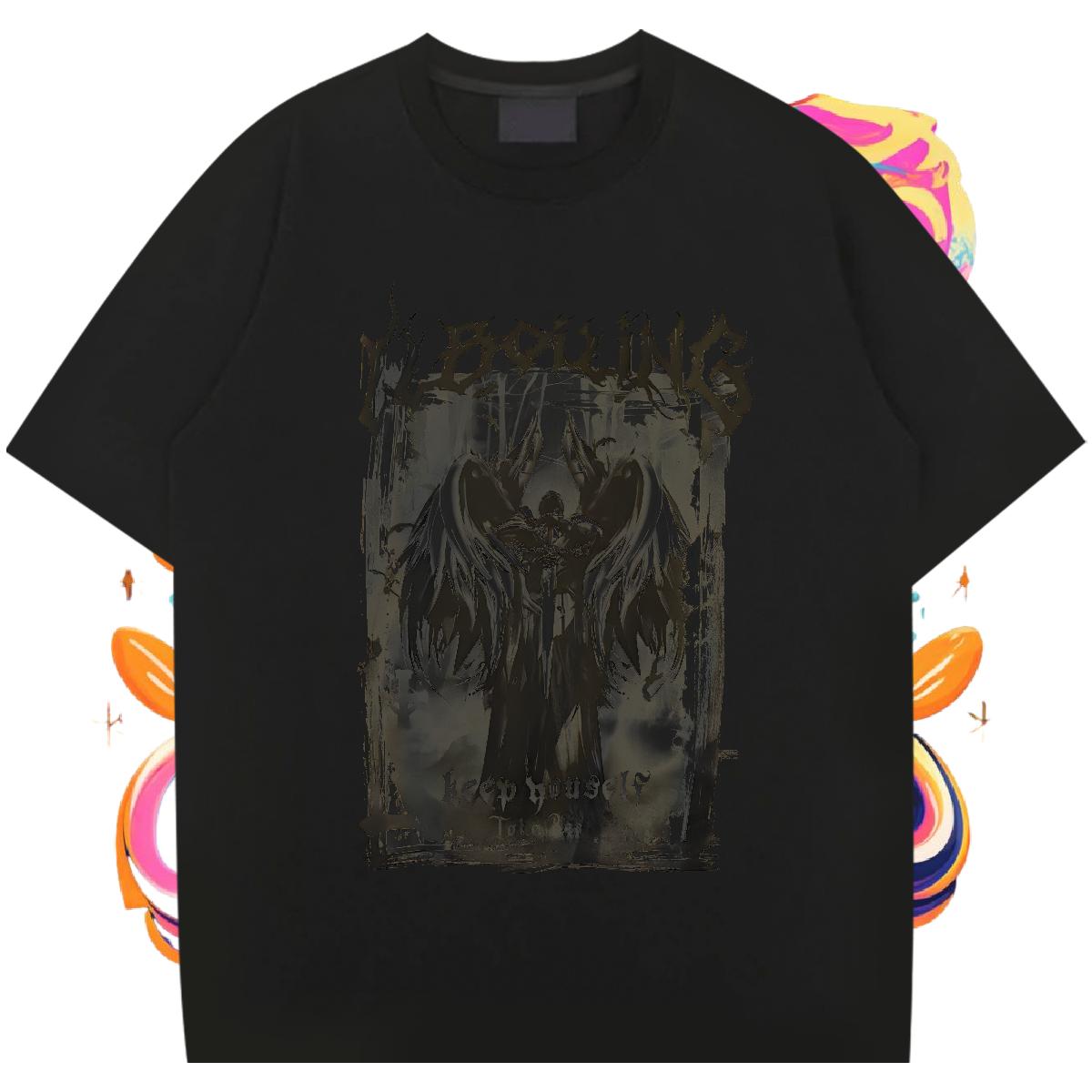 Brand Men T Shirts Anime Men Tops Tees Casual Breathable Crew Neck Loose Fit Tshirts