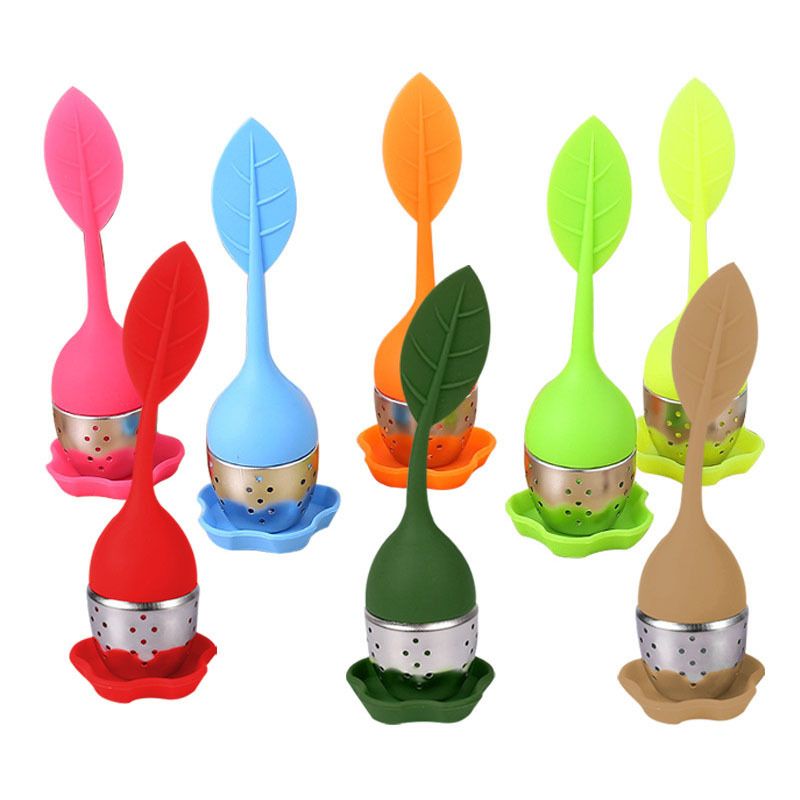 Silicone Tea Strainers Creative Leaves Shape Teas Infuser Home Coffee Vanilla Spice Filter Tea Bag Reusable