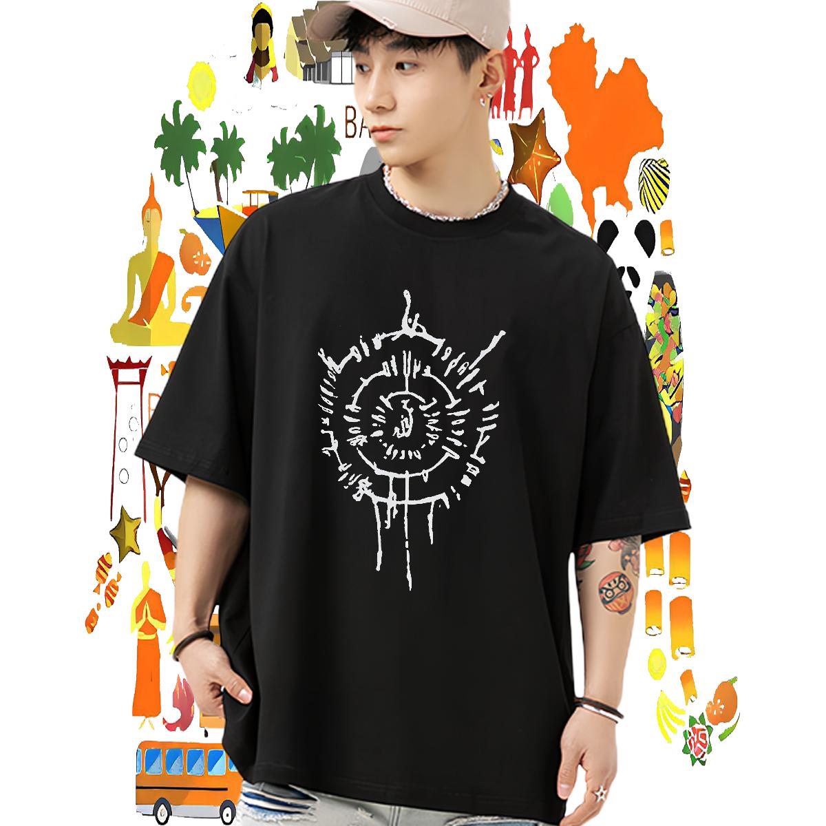 Cool T Shirt For Man Daily Wear Breathable Short Sleeve Men Clothes T-Shirt Stylist Cartoon Print Tops Tees