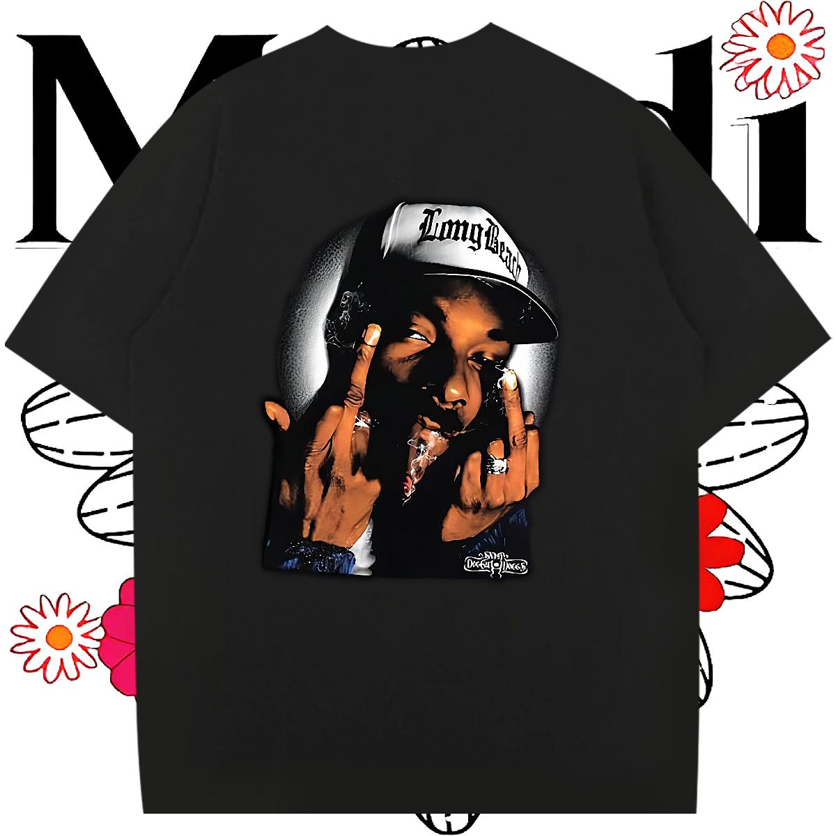 Soft T-Shirts Cotton Breathable Street Couples T Shirts Black Oversized Custom Tee Shirt