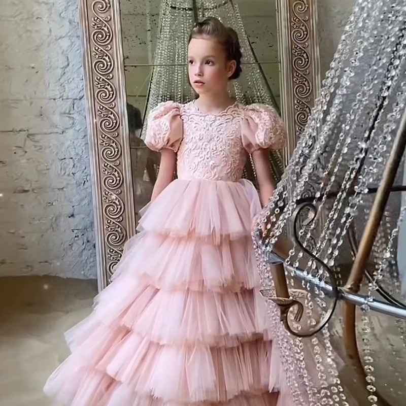 2024 Flower girl dress childrens wedding party dress childrens clothing princesss first communication dress Party Images Dress Kids Photoshoot Baby Sh