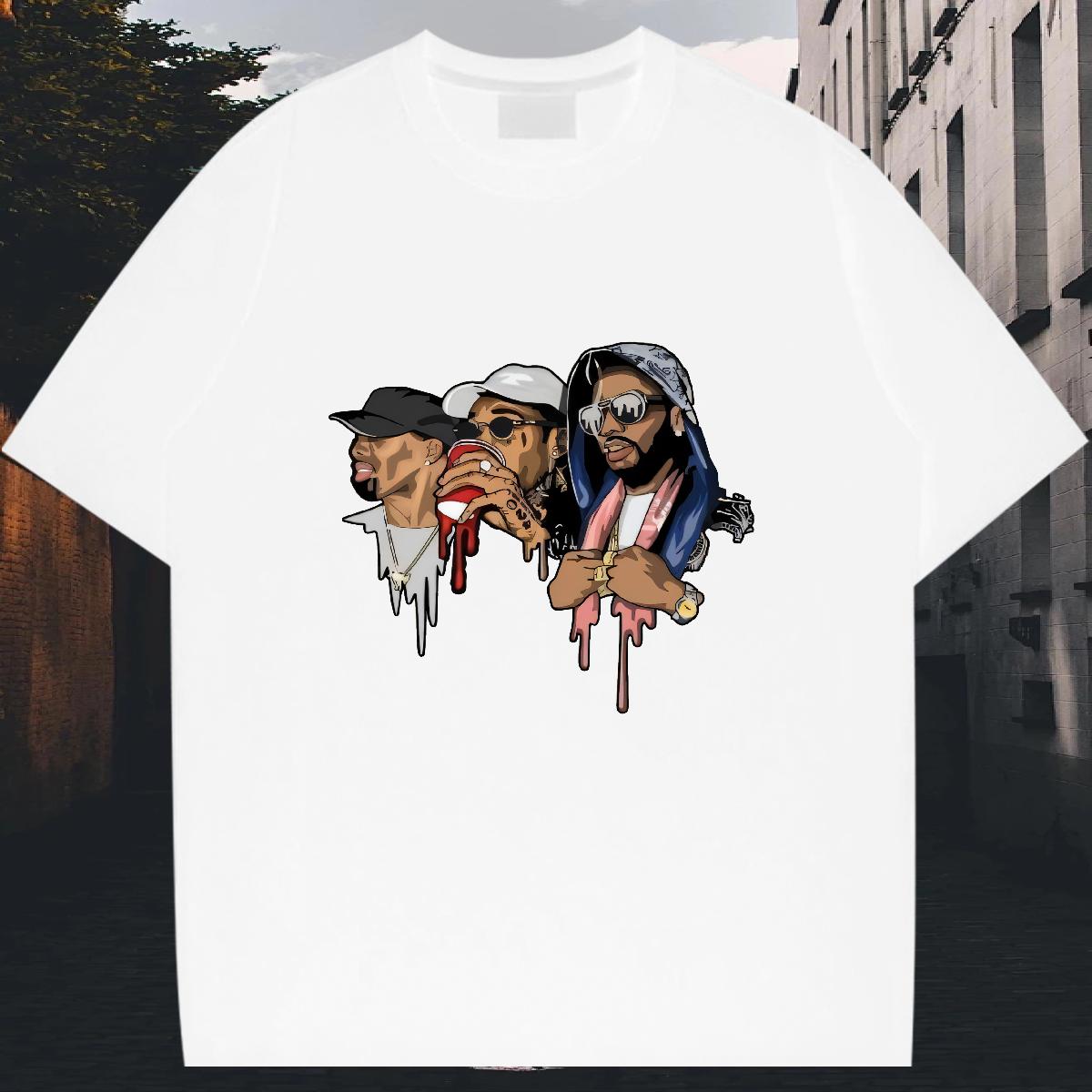 Unisex Men T Shirts Street Casual Breathable Short Sleeve Men Tees Wholesale Cartoon Printing S-3XL Tops