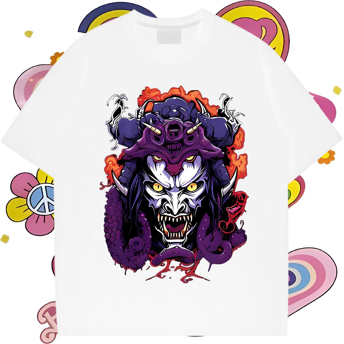 Fashion Mens T Shirts Custom Printed High Street Hip Hop Men Tees Breathable Crew Neck Cotton Popular Tee Shirt