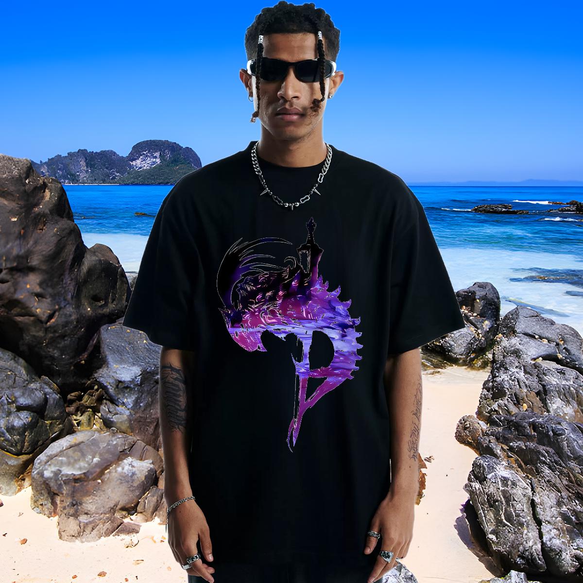 High Quality T shirt High Street Hip Hop Cotton Breathable Couples T Shirts 2024 Summer Custom Print Plus Size Tshirts