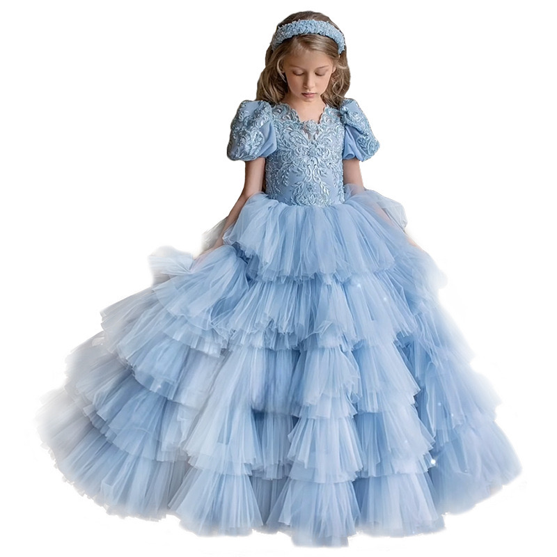 2024 Flower girl dress childrens wedding party dress childrens clothing princesss first communication dress Party Images Dress Kids Photoshoot Baby Sh