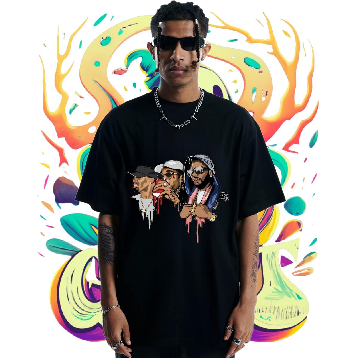 5A Mens T Shirts Anime Printing Street Cotton Breathable Tshirt for Man Woman Fashion Custom Top Tees