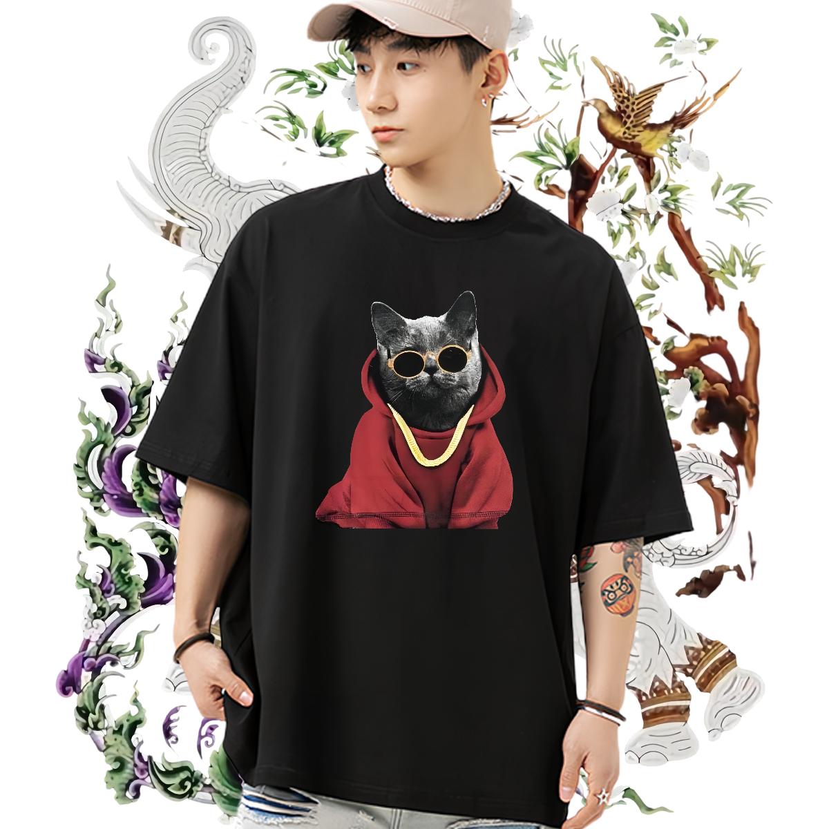 Cool Design T-Shirts for Men High Street Hip Hop Short Sleeve Cotton O-Neck Couples T Shirts DIY Custom Printed Wear