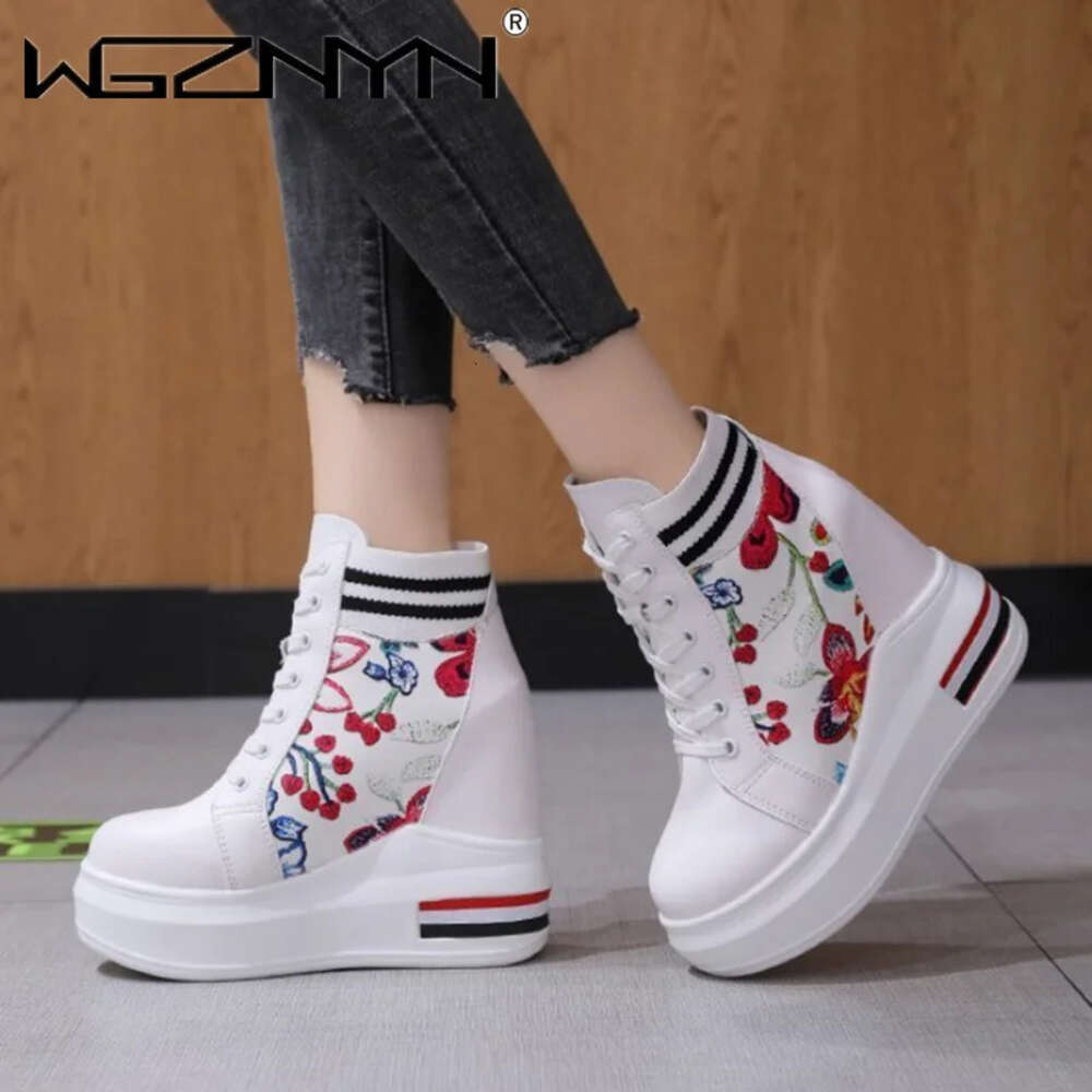Fashion Height Increasing Woman Platform Sneakers Breathable Casual Wedge Shoes Women Basket Femme Zapatos De Mujer