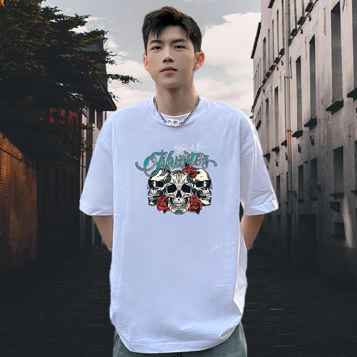 Custom T Shirt For Man DIY Logo Couples T Shirts Daily Outfit Breathable Crew Neck Cotton Loose Fit Tee Shirt