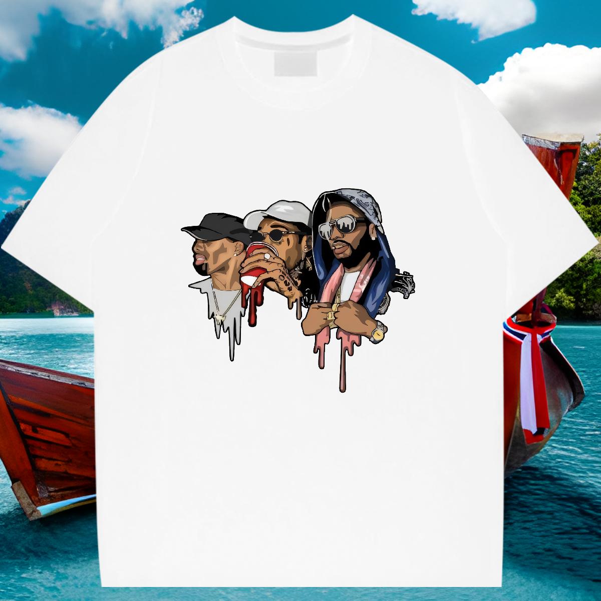 Unisex T shirt Street wear Hip Hop Crew Neck Cotton Mens Tshirts Customized DIY Printed Tops Shirt