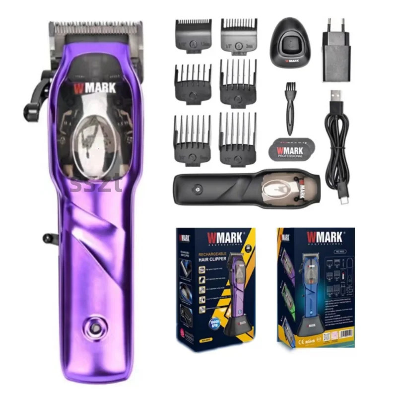 WMARK NG9003 rechargeable electric hair clipper highend mens with charger base 6500rpm 240516