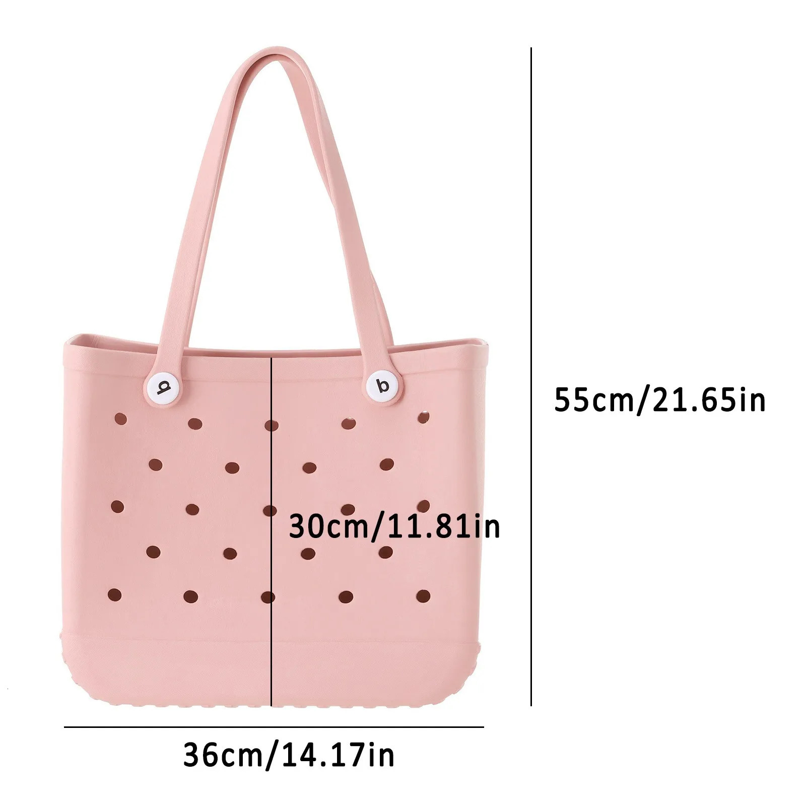 Large Boggs Beach Bag Summer EVA Basket Women Picnic Tote Holes Waterproof Handbag Pouch Shopping Shoulder 240520
