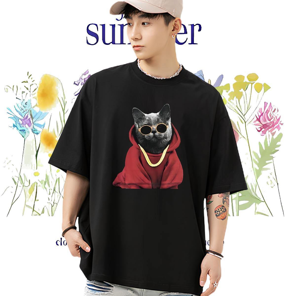 Comfortable Mens T Shirts Anime Printing Street Short sleeve Cotton Soft Men Tees DIY Customized Anime Tee Shirt