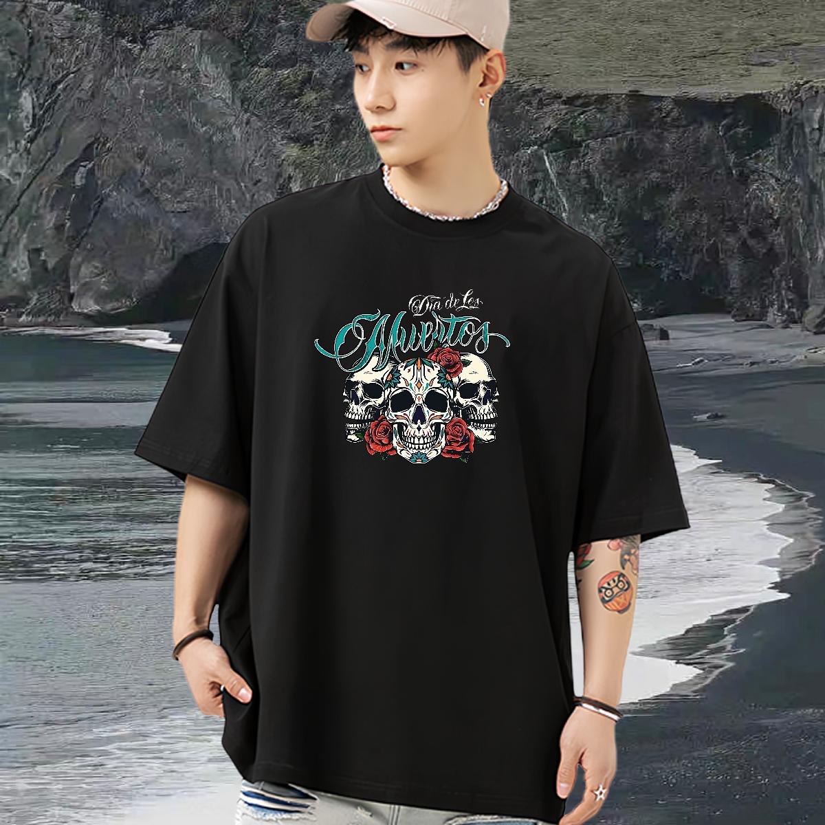 Unisex T-Shirts Street wear Hip Hop Short Sleeve Cotton O-Neck Mens Tshirts Customized Black White Tshirts