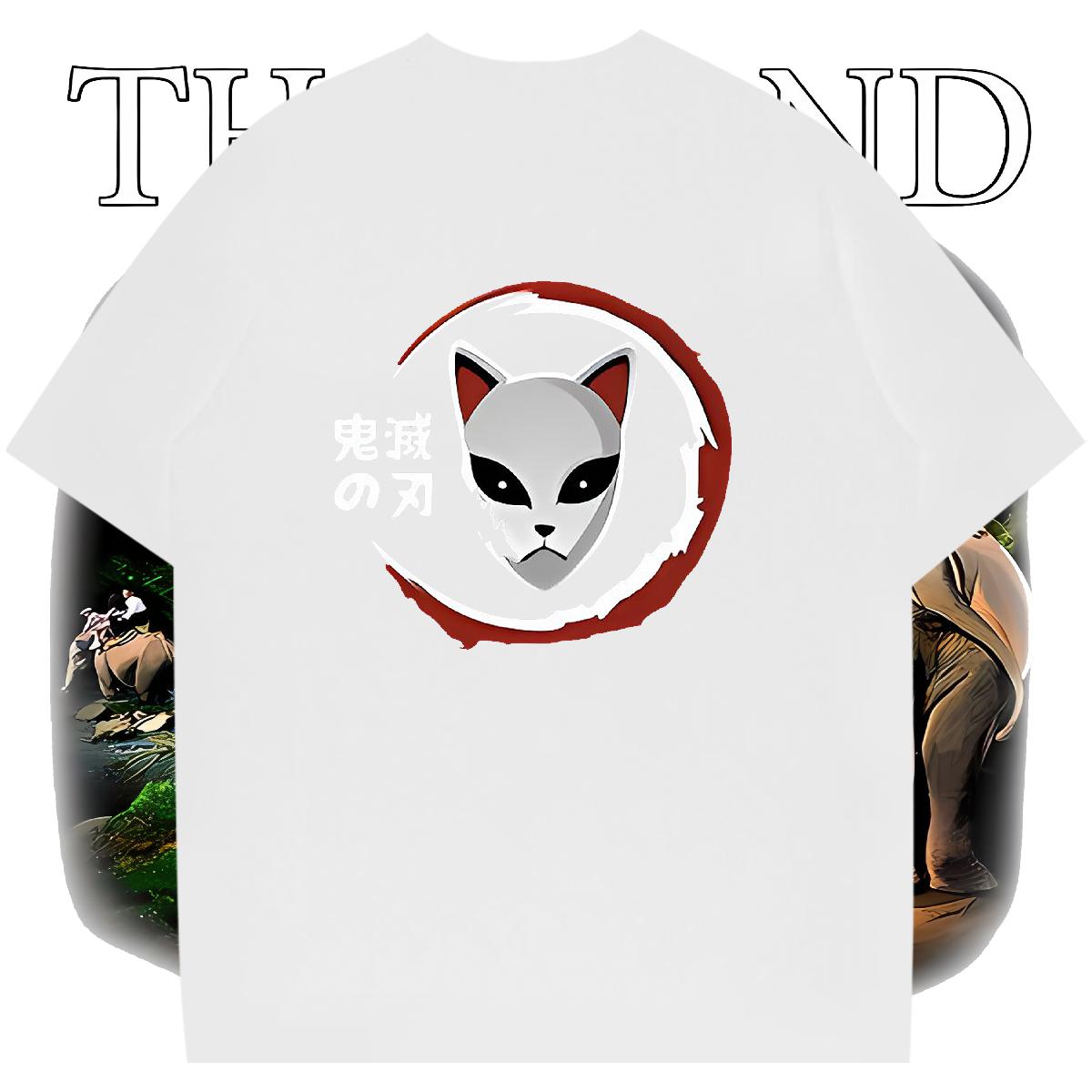 2024 T-Shirts Anime Print Tshirts Street Breathable Crew Neck Cotton Loose Polos