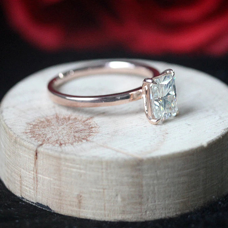 1.2ct Carat 5x7mm Radiant Cut CVD HPHT Lab Grown Diamond Engagement Ring Solid White Gold Wedding Ring For Woman With IGI 240530