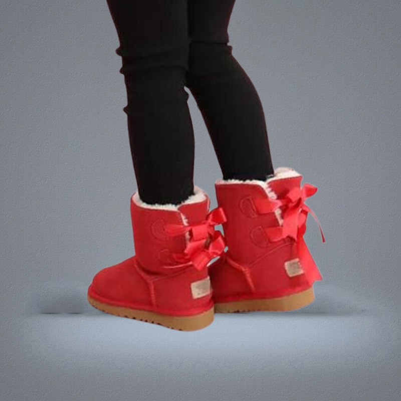 Designeruine Leather toddlers Snow Boots Solid Botas De nieve Winter Girls Footwear Toddler Girls Boots