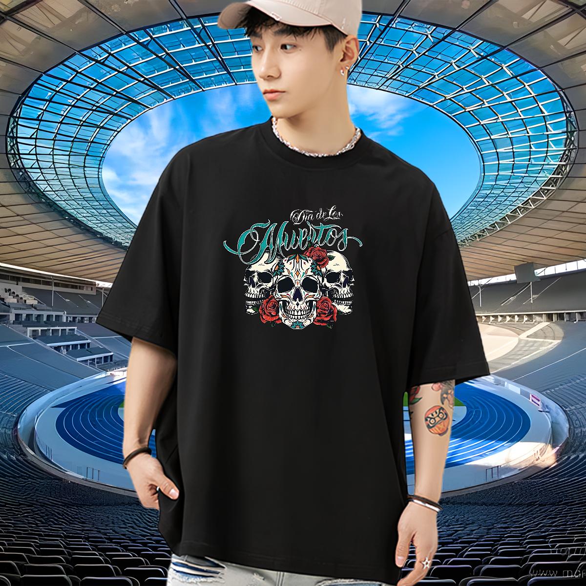 Loose T shirt Street Casual Breathable Crew Neck Mens Tshirts Fashion Design Black White Tee Shirt