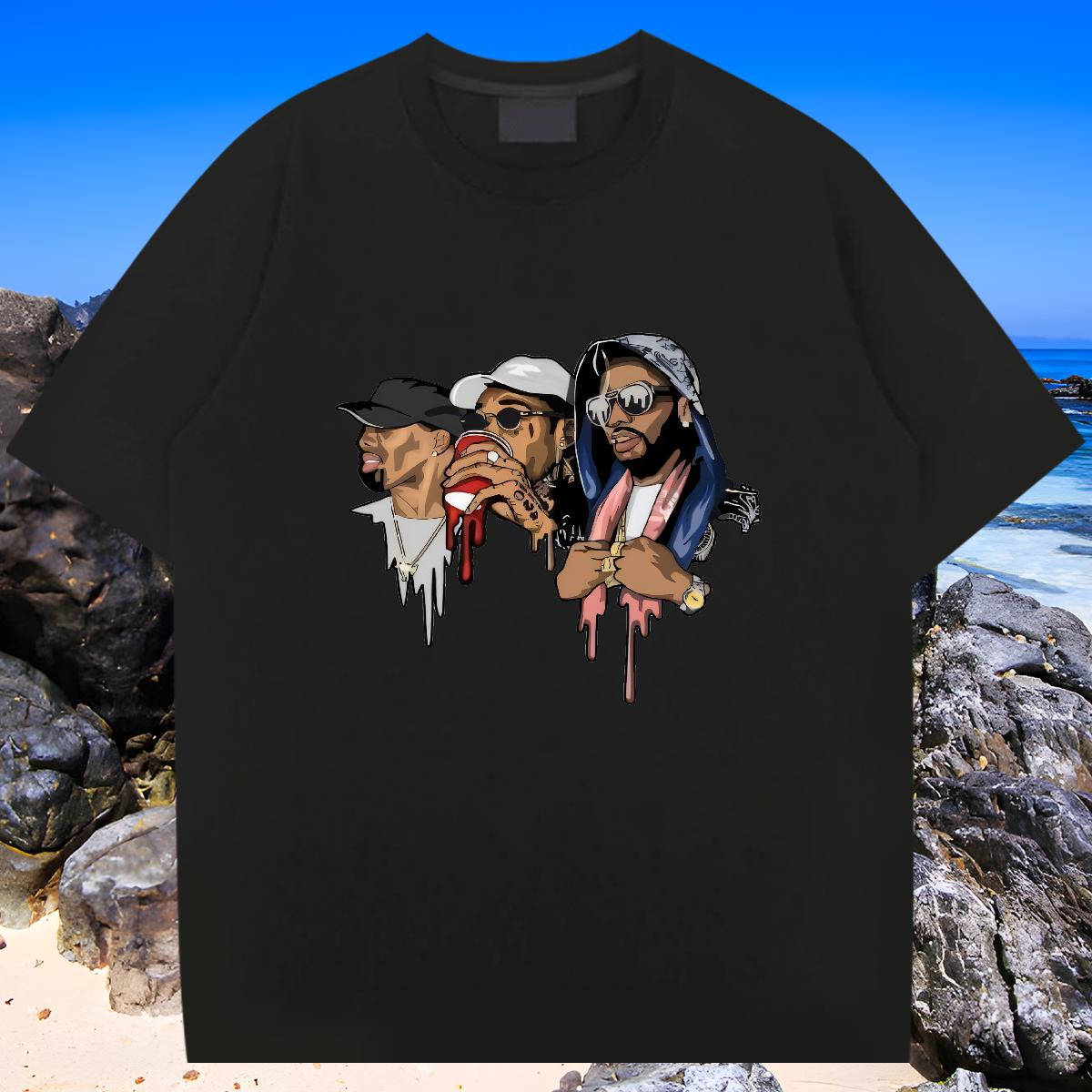 Comfortable T shirt Anime Printing Street 180g Cotton Mens Tshirts New Graphic Wear