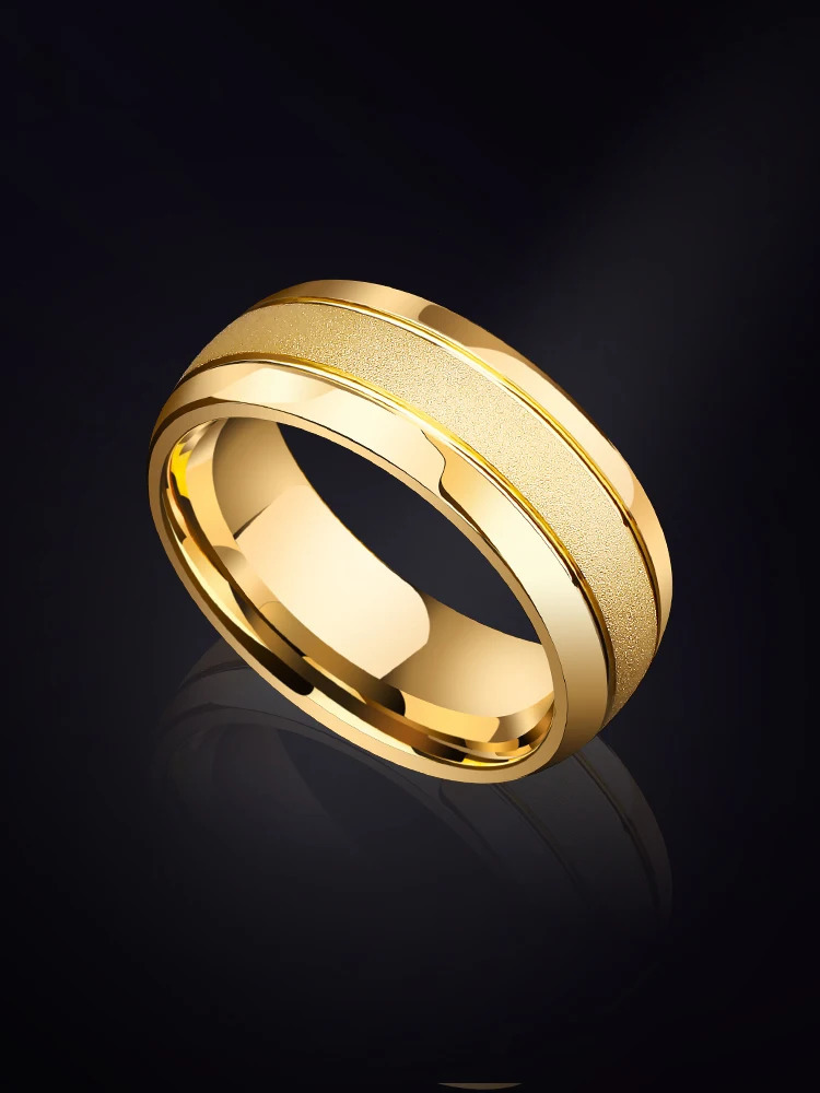 8mm Width GoldSilver Couple Marriage Tungsten Rings With Letter for Men Woman Matte Finishing Size 6-13 Free Engraving 240510