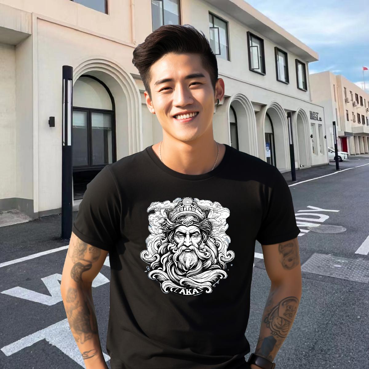 Classic Casual T shirt Floral Print Beach Men Tops Tees Cotton Breathable Short Sleeve Classic Polos