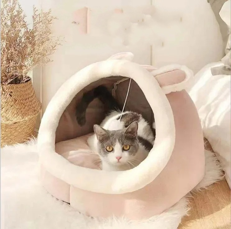 2025 new Bed Kennel Nest Round Pets Sleeping Cave Beds Pet Basket Cozy Kitten Lounger Cushion Cat Tent Dog House