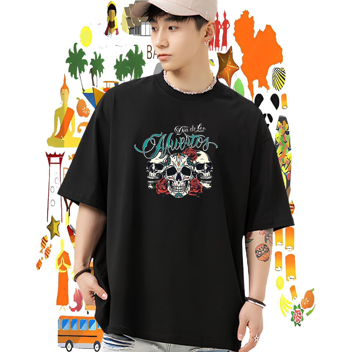Cool Man T Shirts Street Casual O-Neck Short Sleeve Cotton Mens Tshirts Fashion Casual Cartoon Printing S-3XL Tops Tees