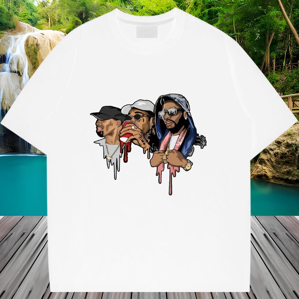 Loose Fit T-Shirts Spring Summer Breathable Short Sleeve Tshirts DIY Customized Anime Print Polos