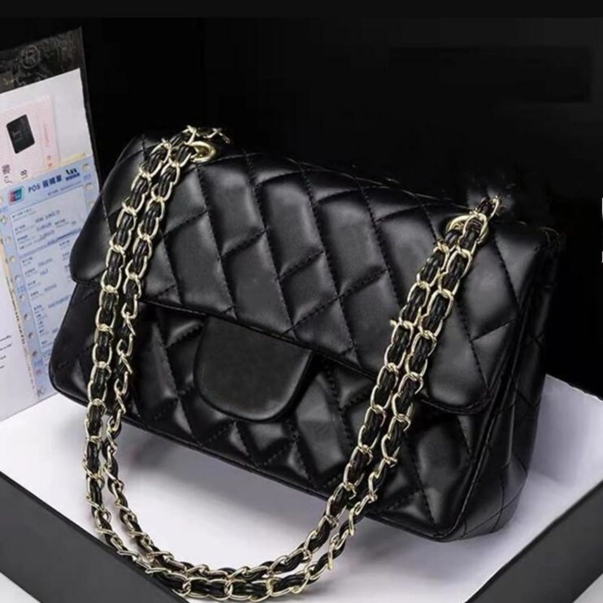 designer shoulder Real Leather crossbody High quality Caviar Lambskin Classic Purse chain Envelope bags Double Flap cf bag 23CM 30CM Luxury Bag women sac Luxe