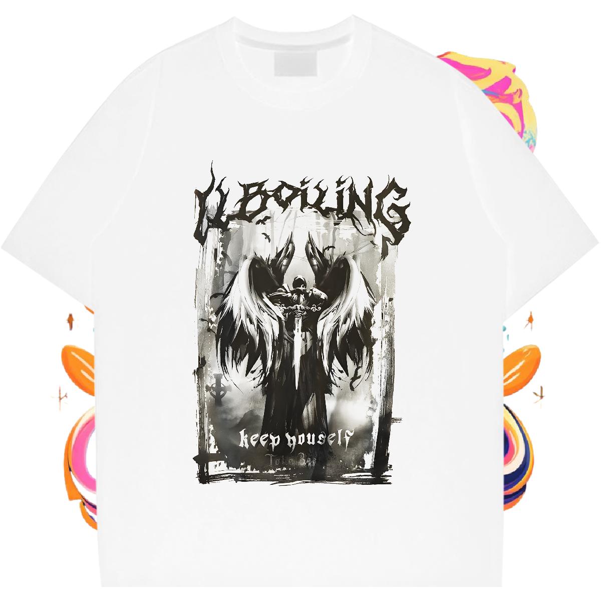 Brand Men T Shirts Anime Men Tops Tees Casual Breathable Crew Neck Loose Fit Tshirts