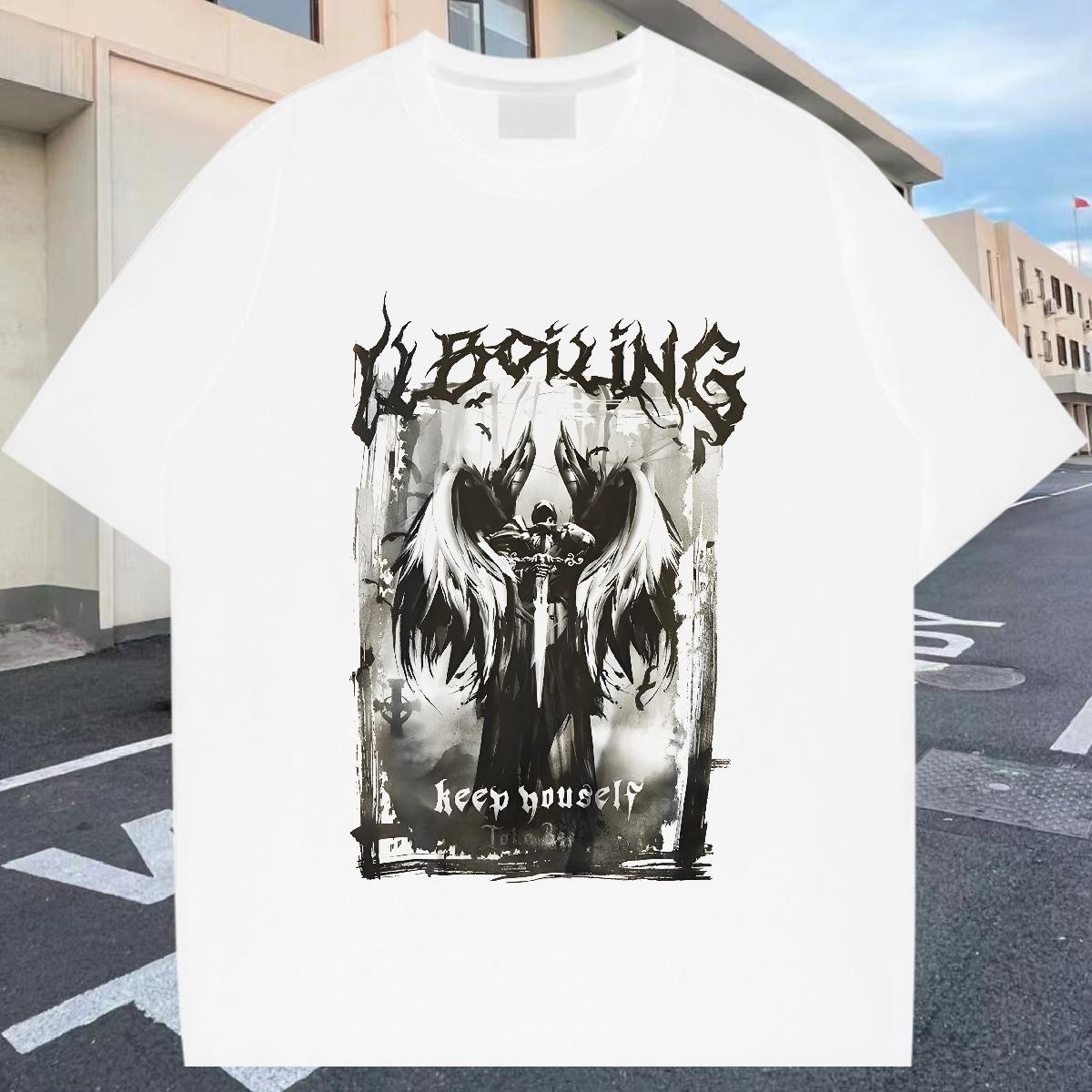 2024 T-Shirts for Men Custom Print Oversized Couples T Shirts Hip Hop Crew Neck Cotton Cool Clothings