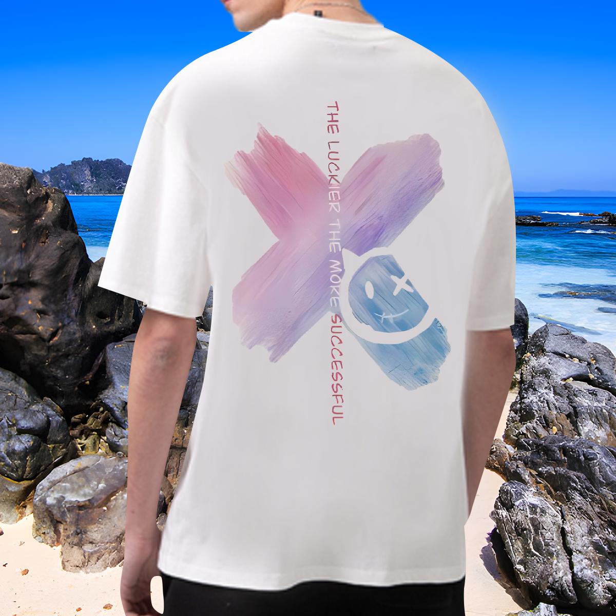 Classic Men T Shirts Custom Print Oversized Casual Beach Tshirts Cotton Breathable Soft Comfortable Tees